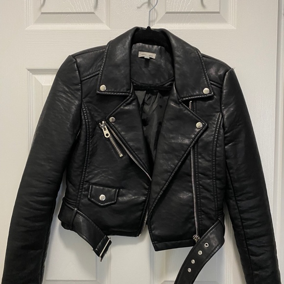 Urban Outfitters - Silence + Noise Pebbled Belted Biker Jacket - XS - Picture 3 of 5